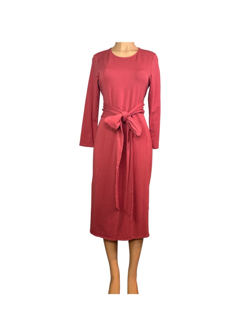 J. Jill Pure Jill Side Slit Dress Wrap Tie Belt Brick Red Size Petite Medium